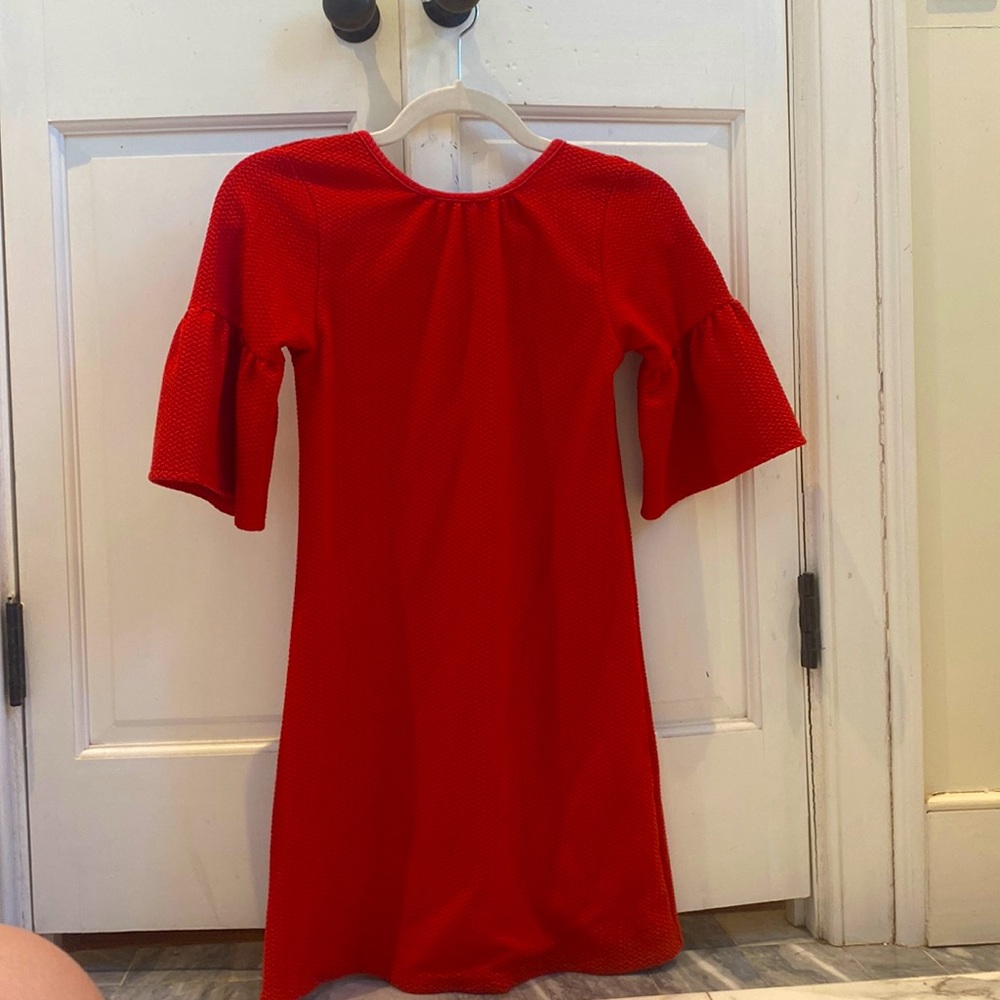 Red pink chicken kids dress